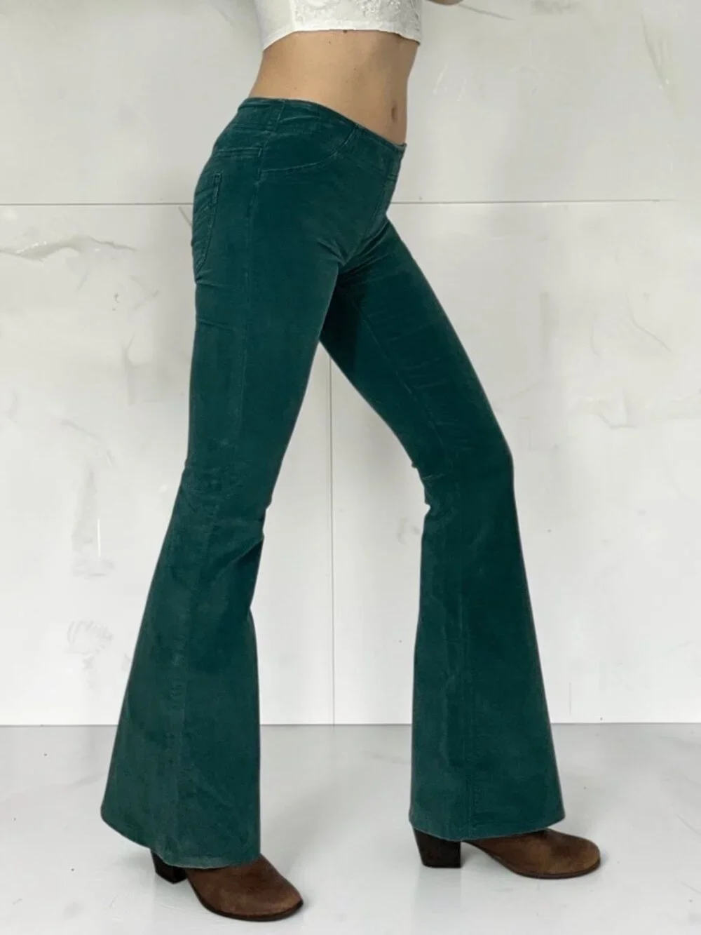 Free People We The Free Penny Pull-On Cord Flare Pant 25 Green
